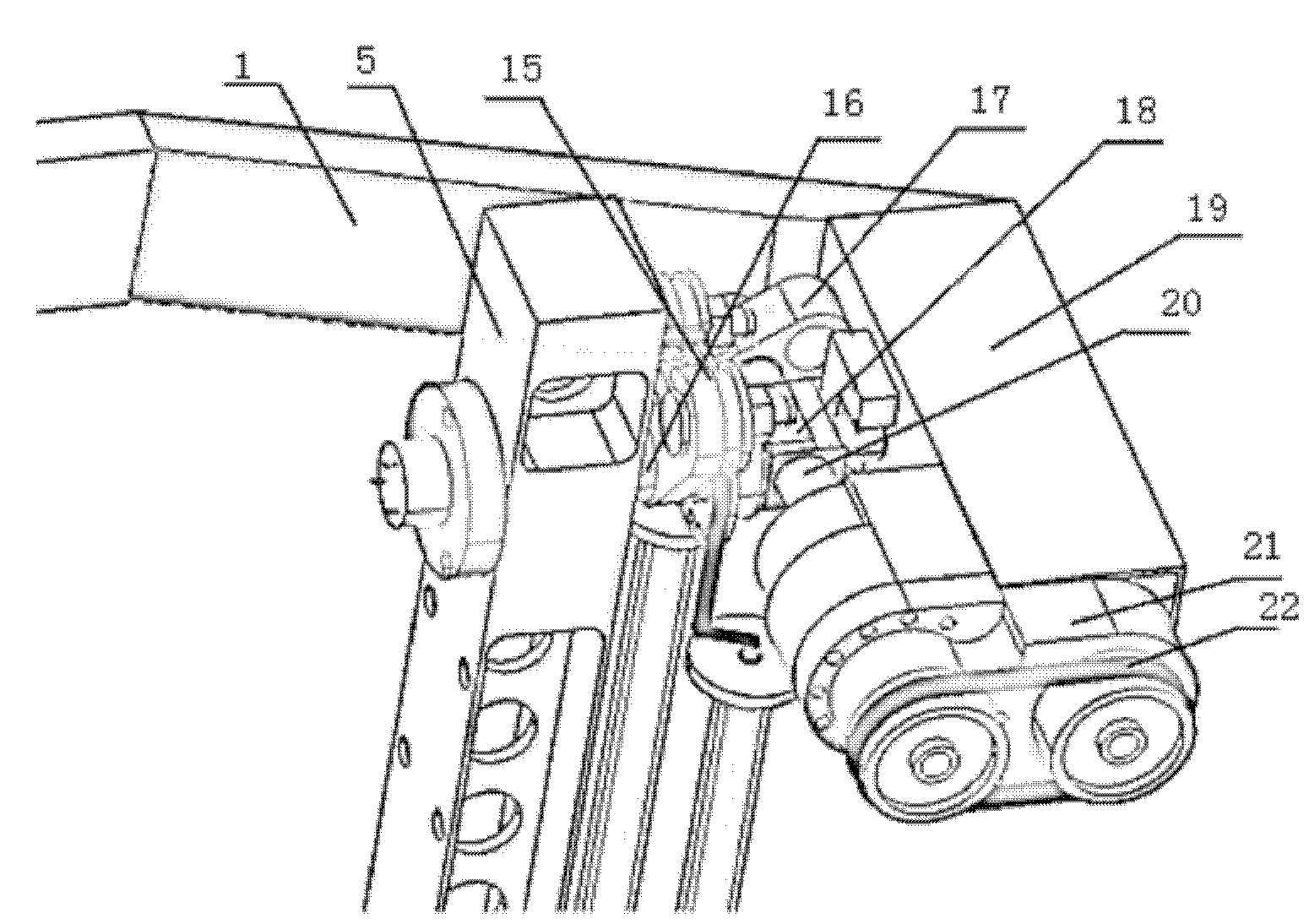 Line angle driving lower limb walking aid