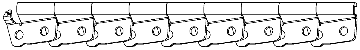 Laminating mechanism for chain saw cutter grains and device applying laminating mechanism