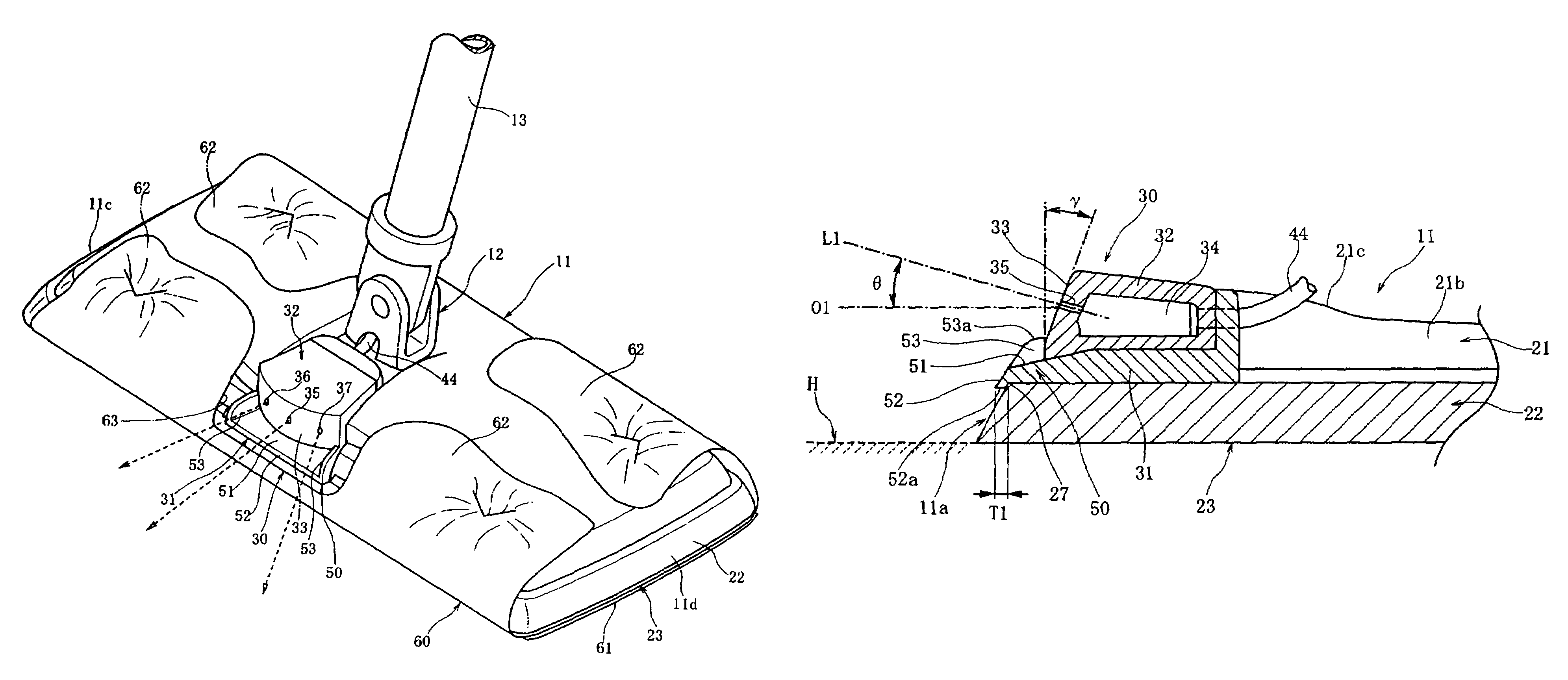 Cleaning device with squirter