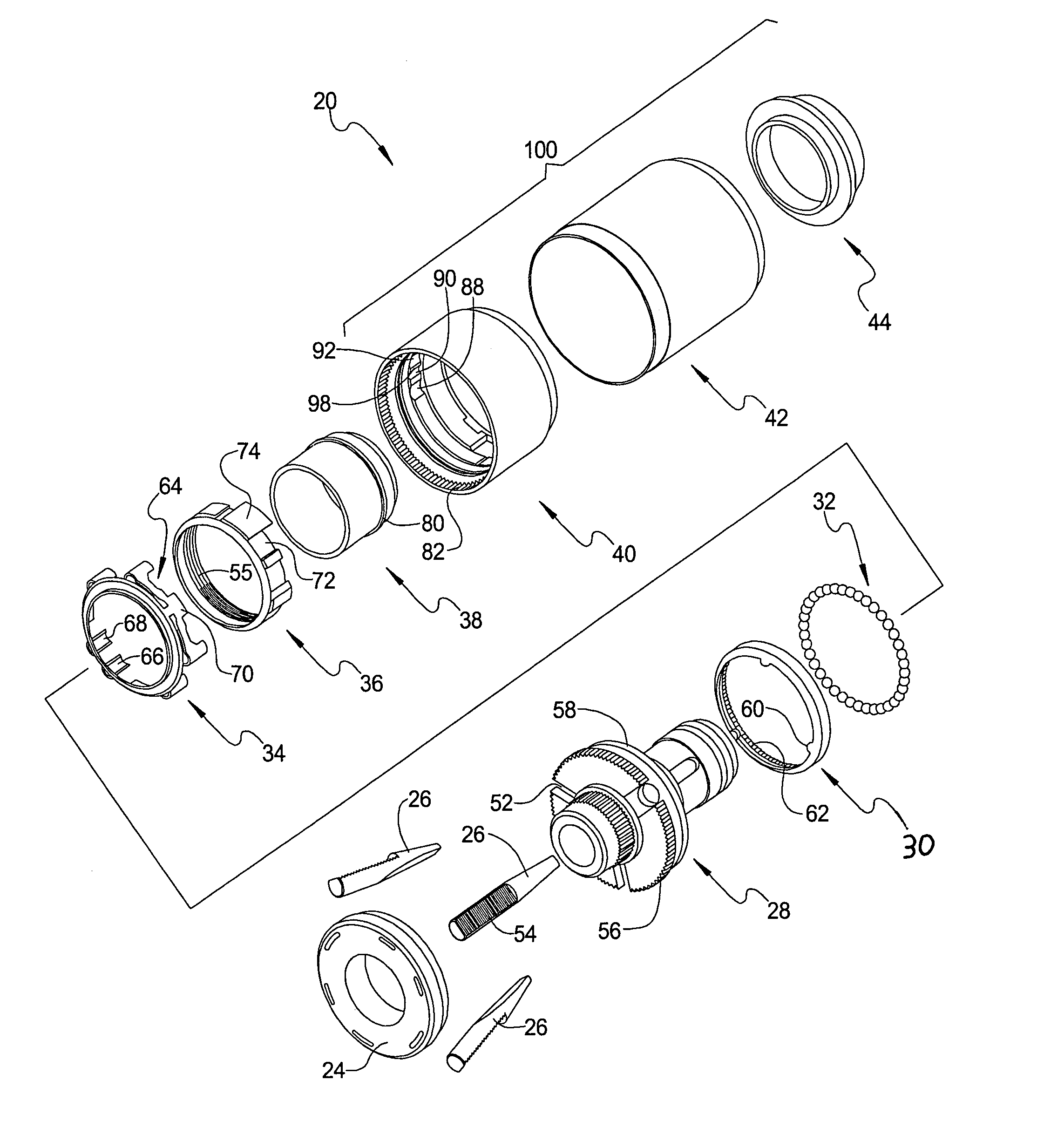 Keyless chuck with automatic and manual locking