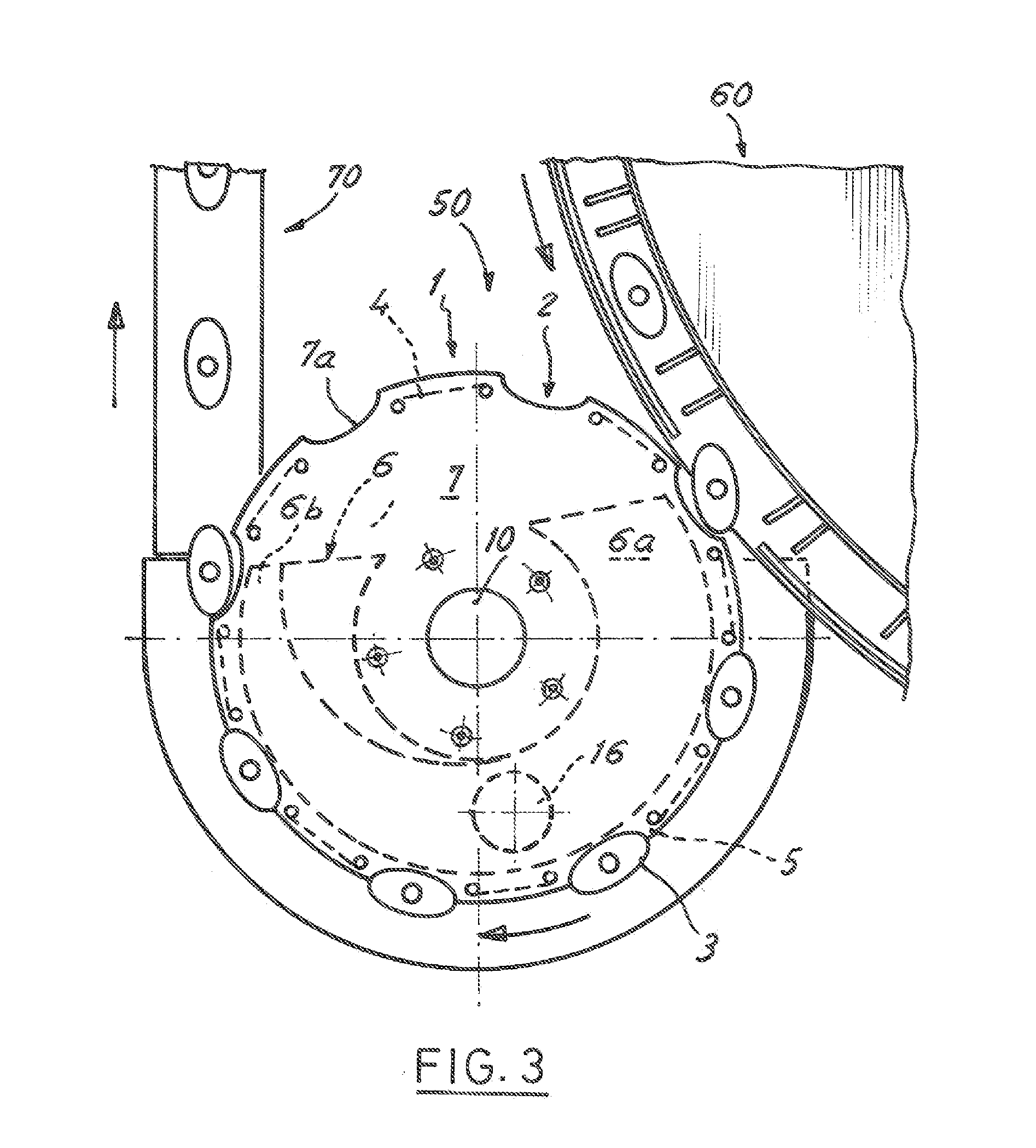 Path changing rotational conveyor for lightweight articles