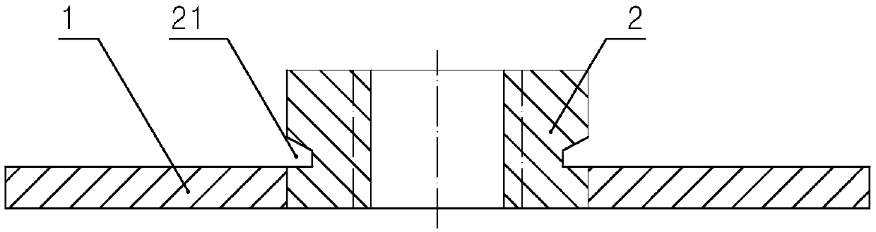 A kind of welding method of embedded nut connector