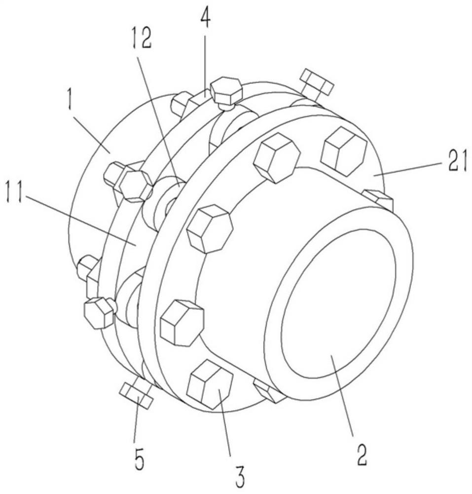 Looseness proof structure of bolts on water pump pipeline