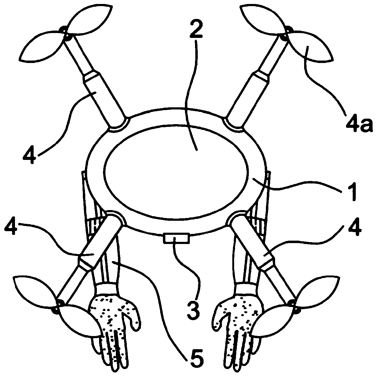 A bionic human hand multifunctional quadrotor aircraft