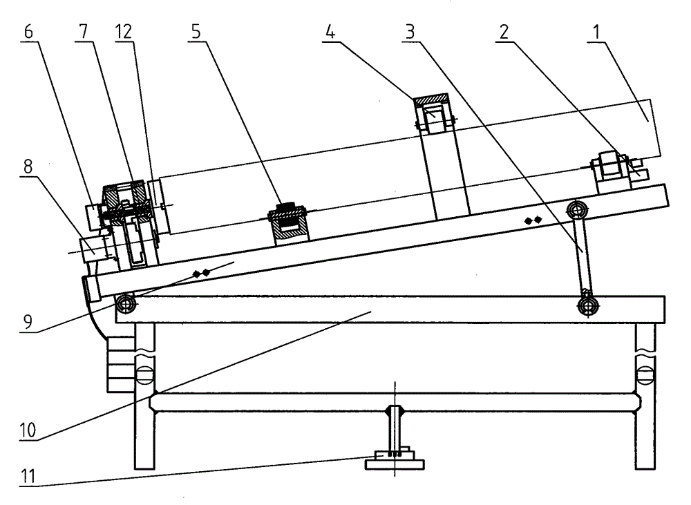 Simulation test board for rocket projectile angle measuring device