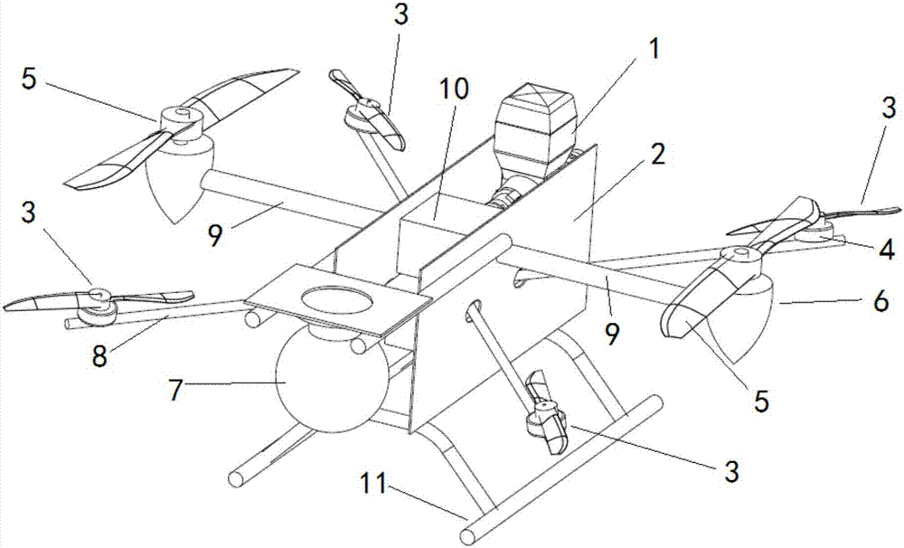 Gasoline-electric hybrid power multi-rotor aircraft and flight control method thereof