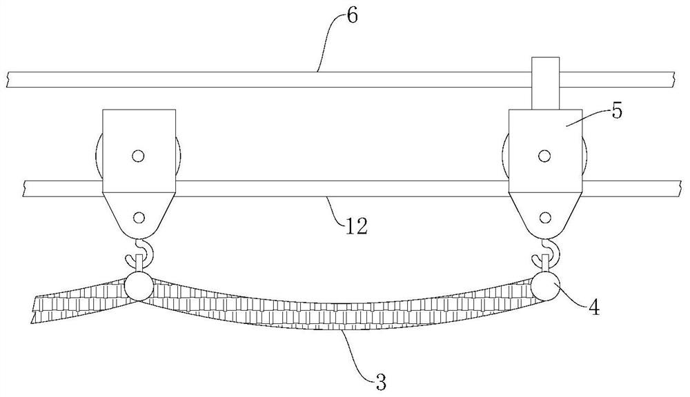 Intelligent bidirectional traction dust falling curtain net driving mechanism for large-span foundation pit construction