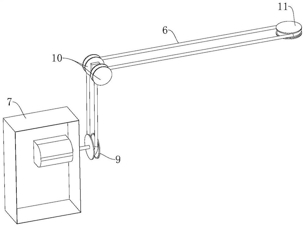 Intelligent bidirectional traction dust falling curtain net driving mechanism for large-span foundation pit construction