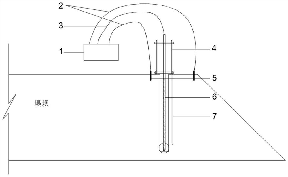 A kind of detection device for embedment depth of anti-seepage membrane of embankment and using method