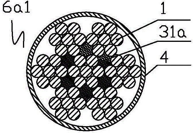 Steel strand inhaul cable filled or coated with polyurea protective material and manufacturing method of steel strand inhaul cable