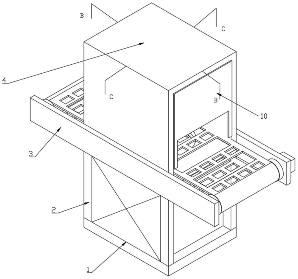 Energy-saving LED UV curing device suitable for metal flat plate printing