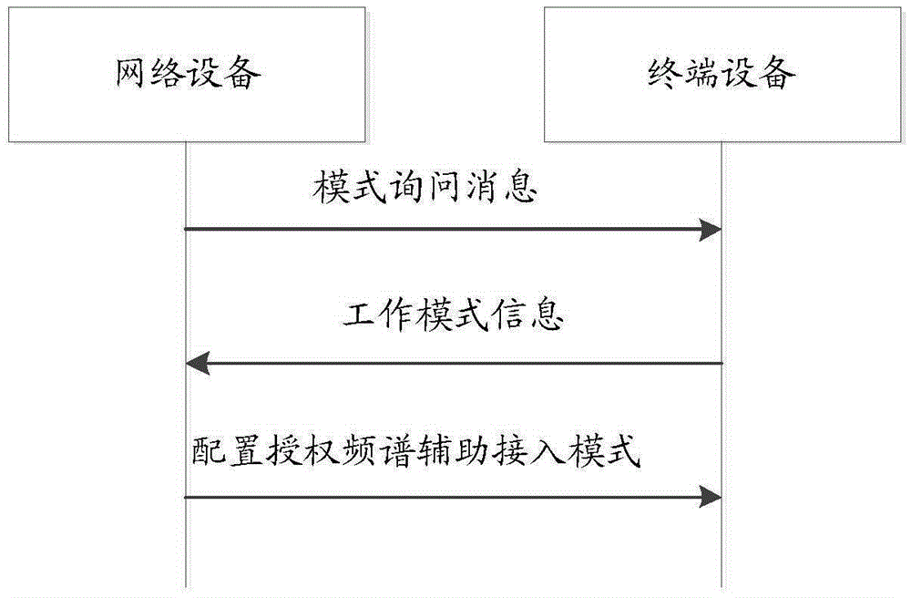 Authorized spectrum assisted access method, network equipment and terminal equipment