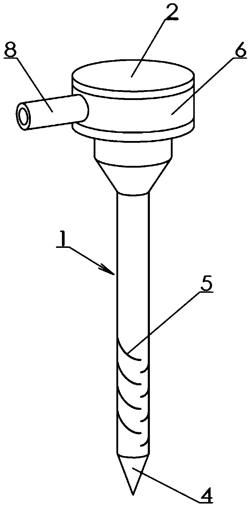 Slanted outlet infusion set for trees