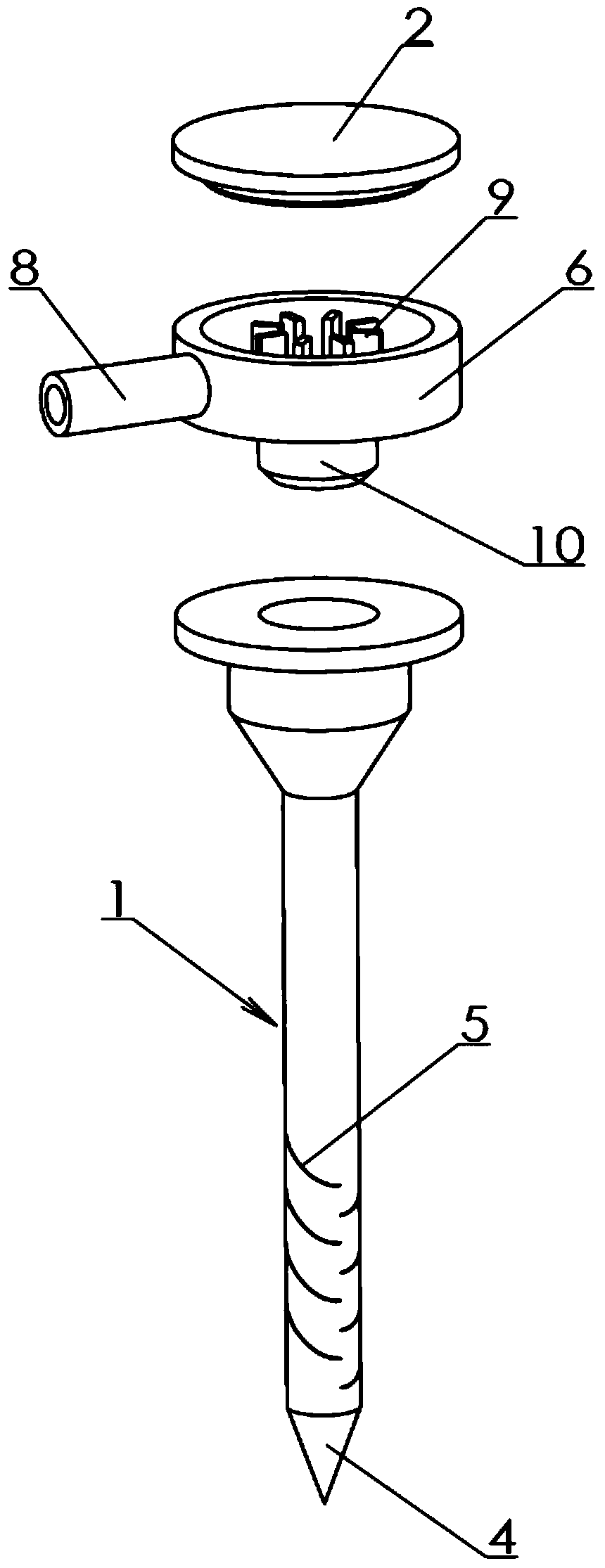 Slanted outlet infusion set for trees