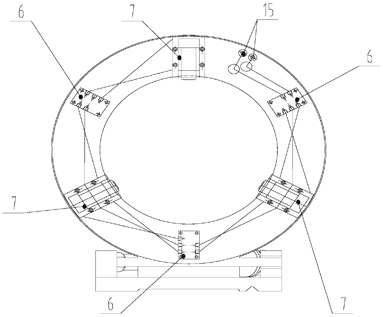 Self-centering rotating fully enclosed center frame