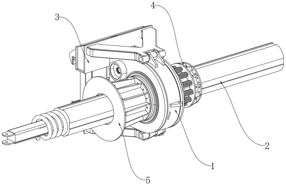 Rotary drilling rig power head structure with buffer mechanism