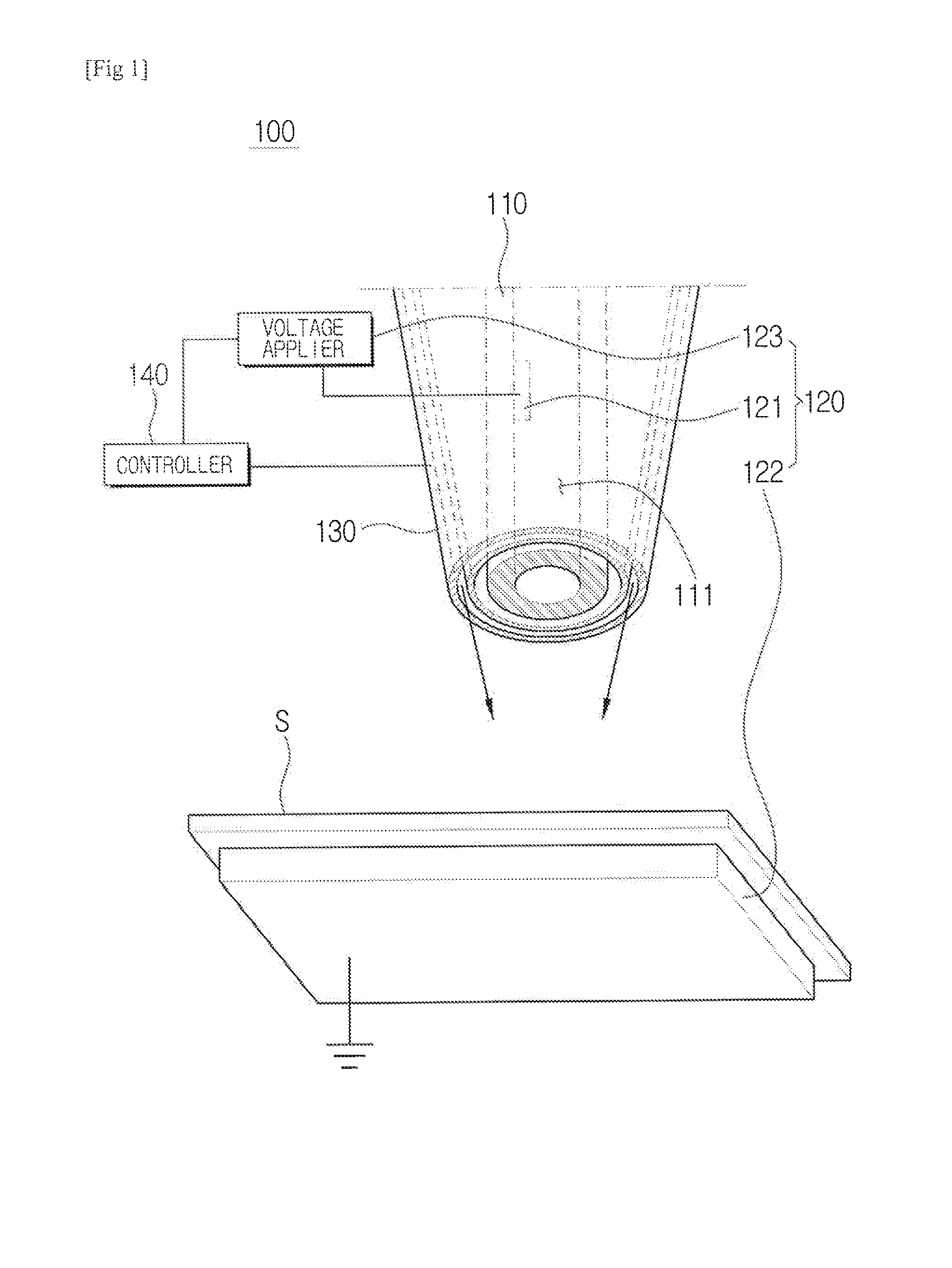 Device for Discharging Ink Using Electrostatic Force