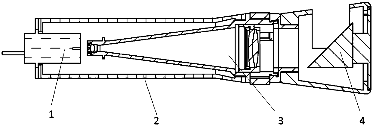 Laser marking device based on cone off-axis reflection