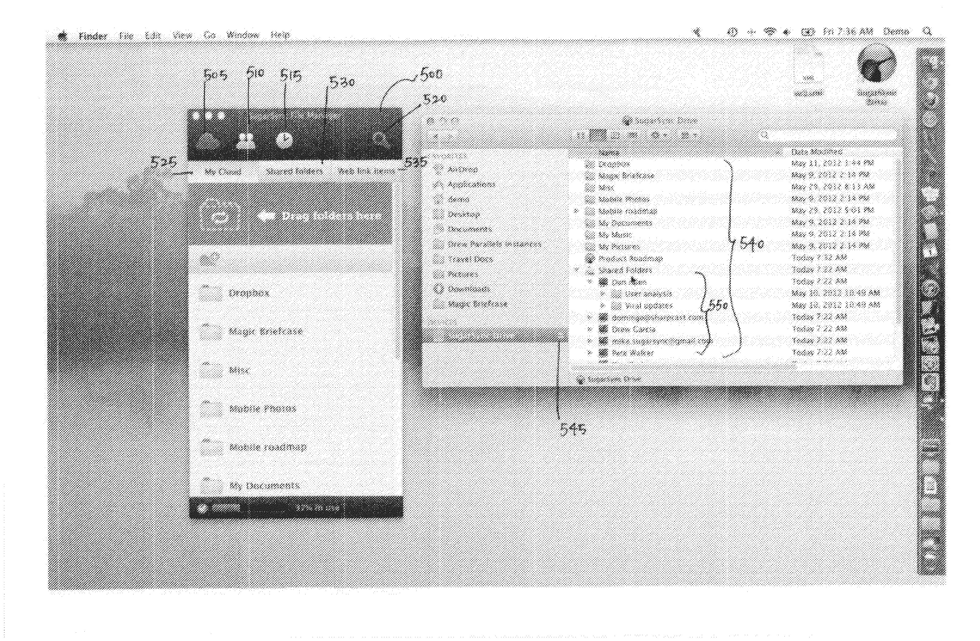 System, method, and computer program for enabling a user to access and edit via a virtual drive objects synchronized to a plurality of synchronization clients