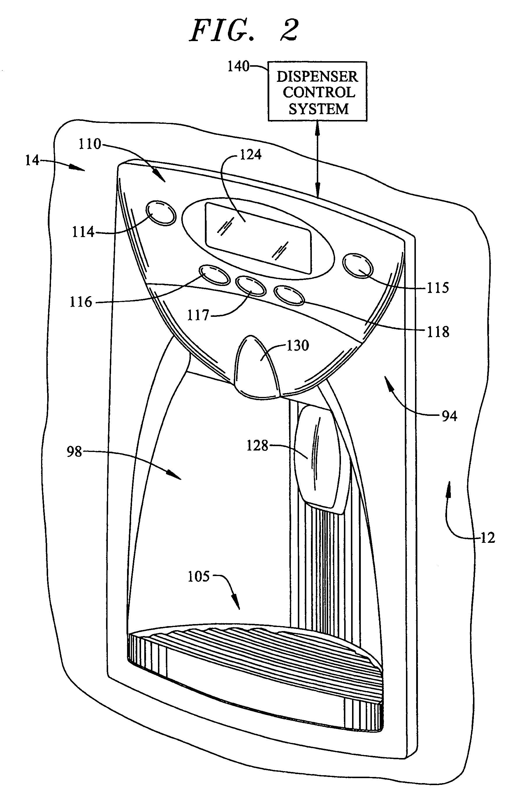 Control system for a refrigerator ice/water dispenser