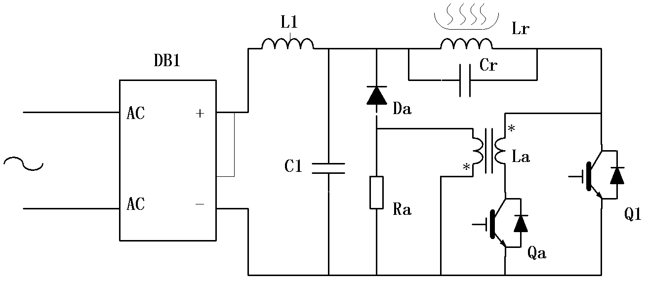 Single-tube resonance soft switch circuit of induction cooker and control method thereof