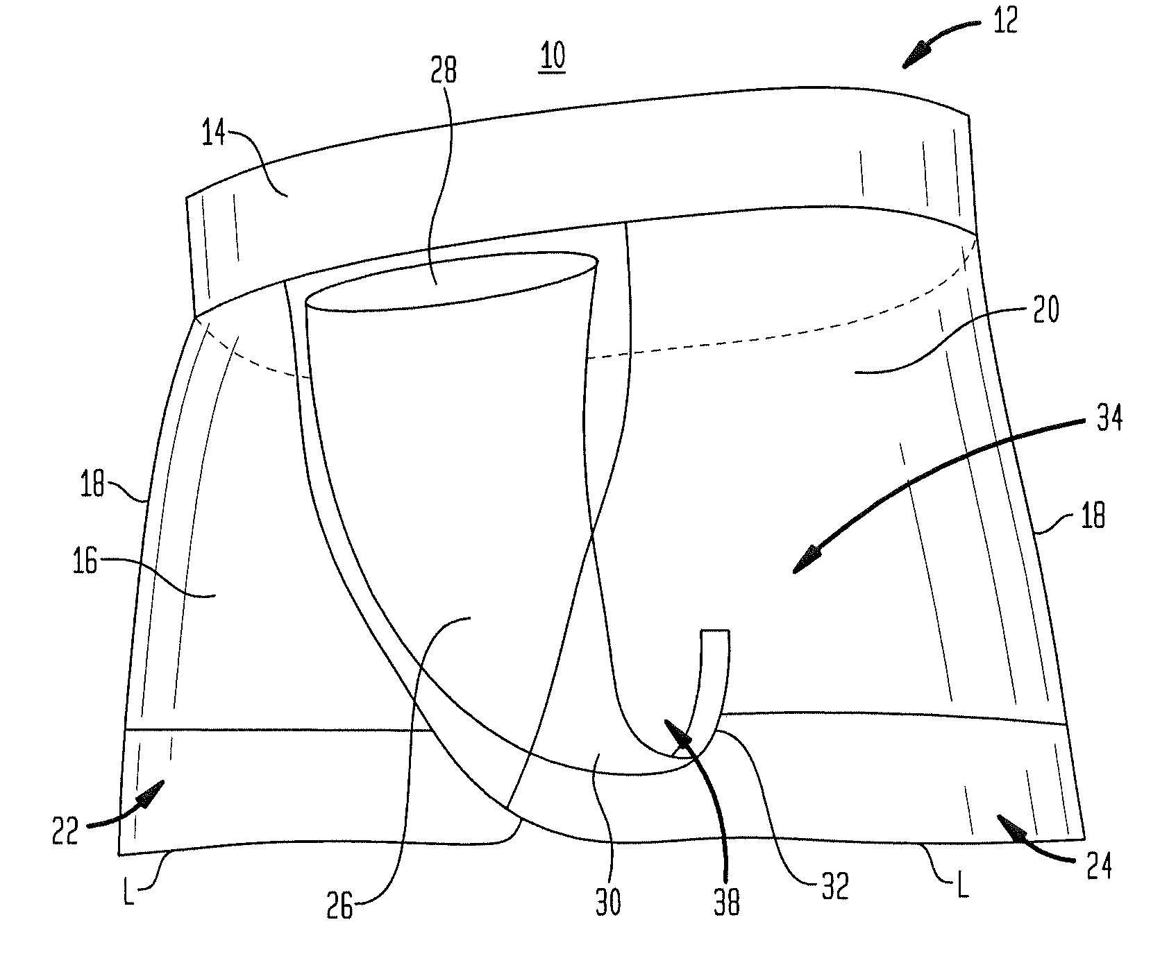 Athletic garment with integral cup assembly