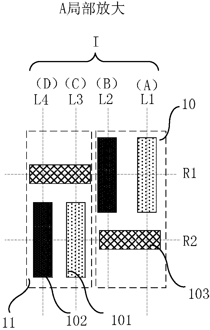 Pixel arrangement structure, display device and display method thereof