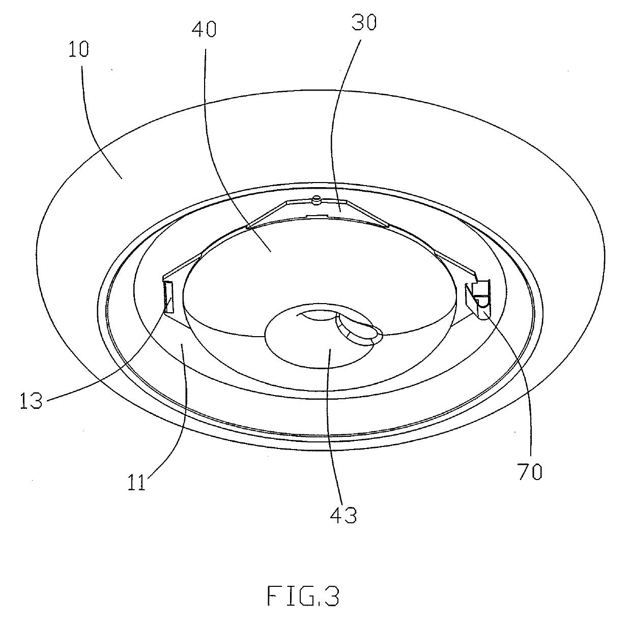 Ceiling fitting with a lighting module