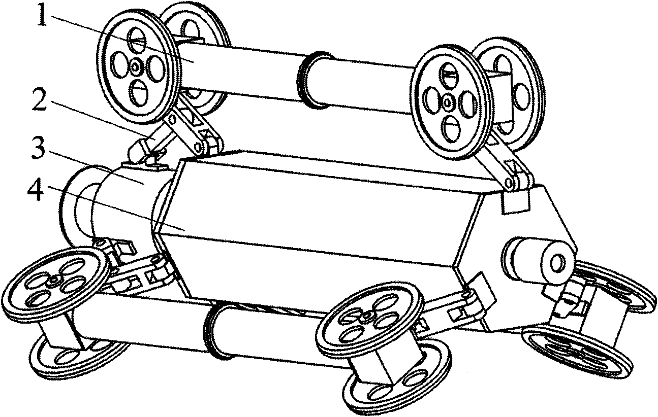 Drive running mechanism of pipeline robot