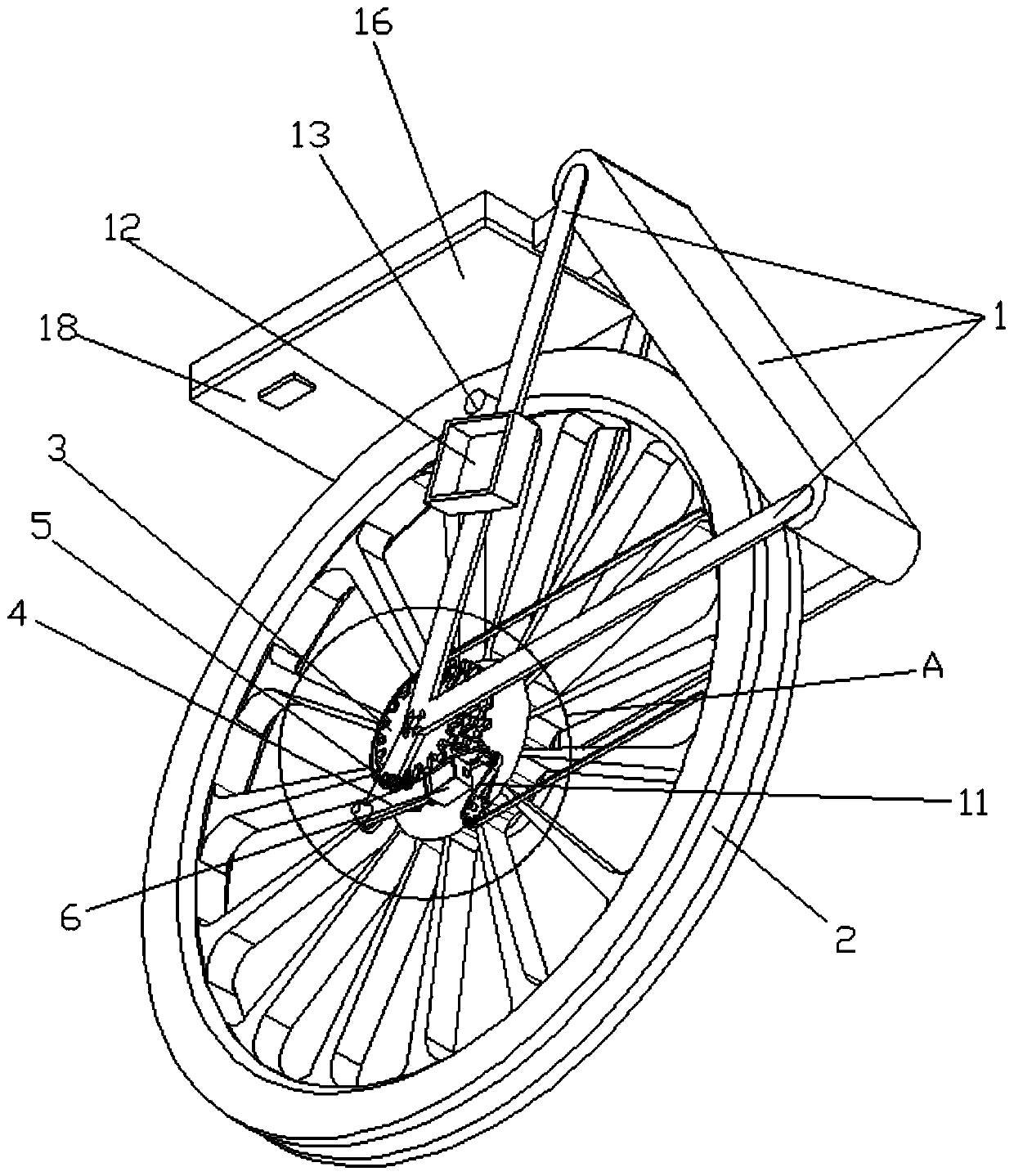 Bicycle speed changing device, speed changing bicycle and method