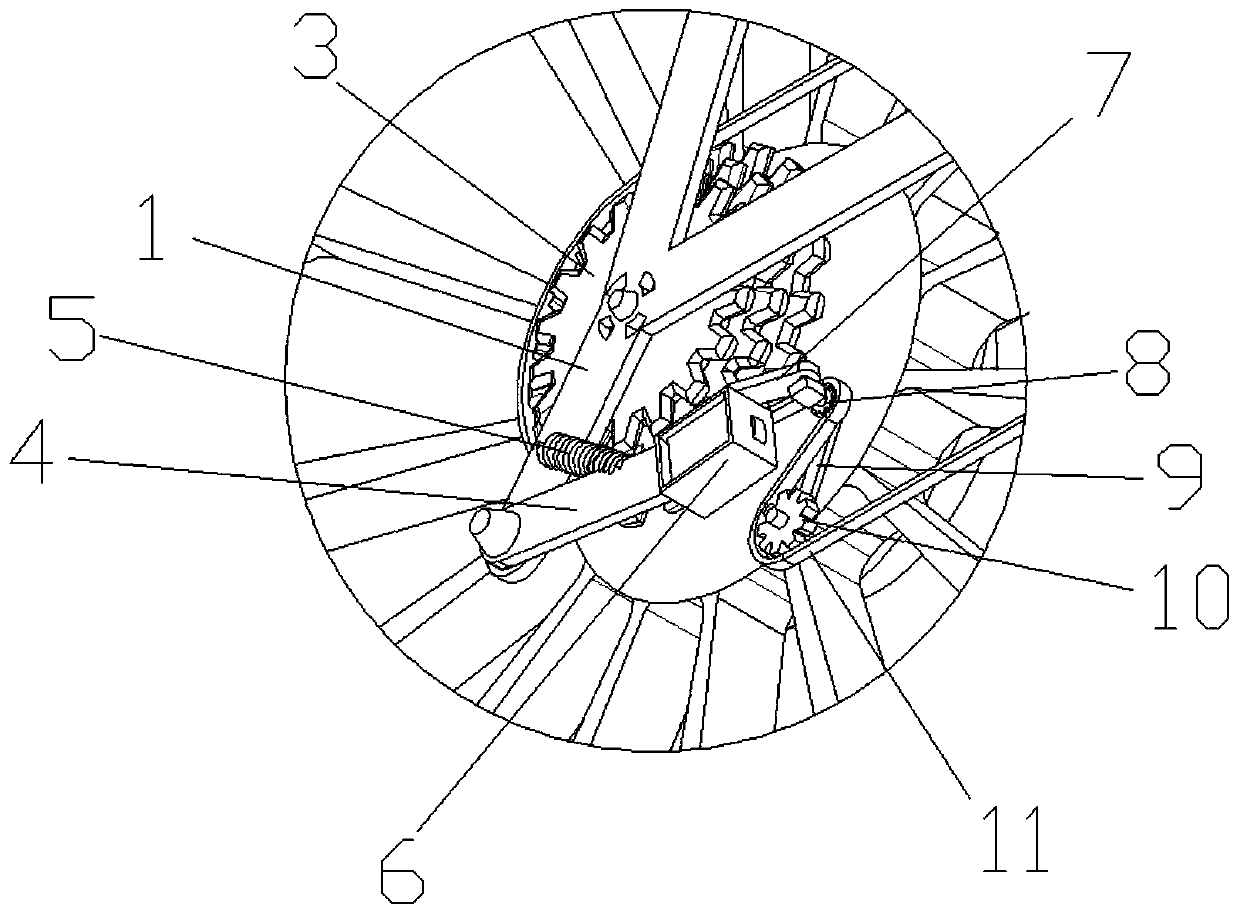 Bicycle speed changing device, speed changing bicycle and method