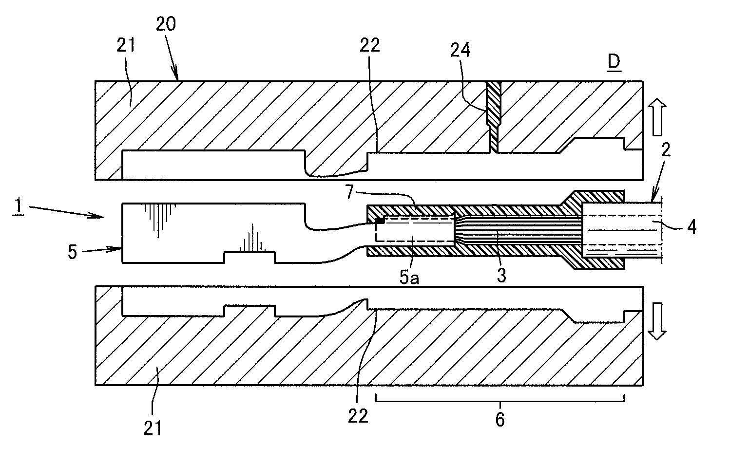 Connecting structure, connecting device and connecting method for electric wire and terminal, and wire harness