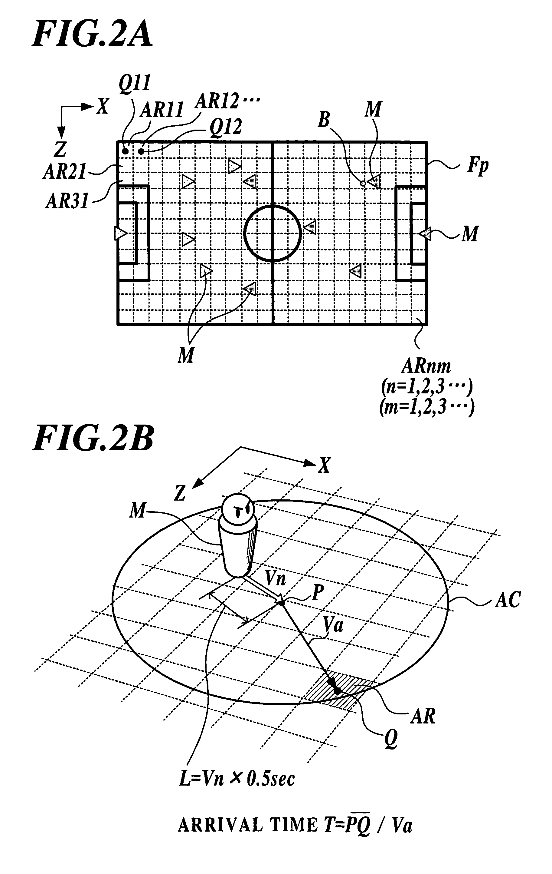 Soccer game method for use in game apparatus, involves recognizing areas pertaining to power of character group, based on calculated arrival times of characters up to sample points