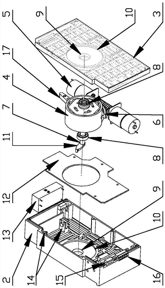 Side position operation gear for beaker