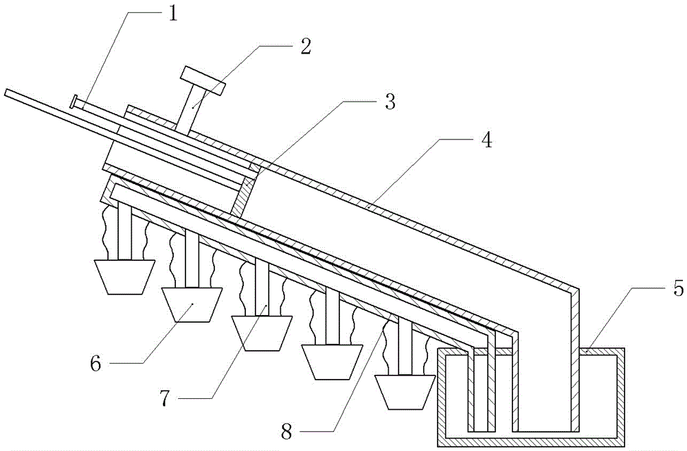 Watering device for mountain-land chicken farm