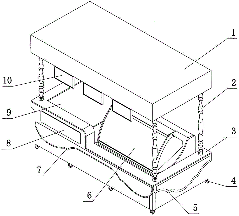 Movable drying loss prevention freezing display cabinet