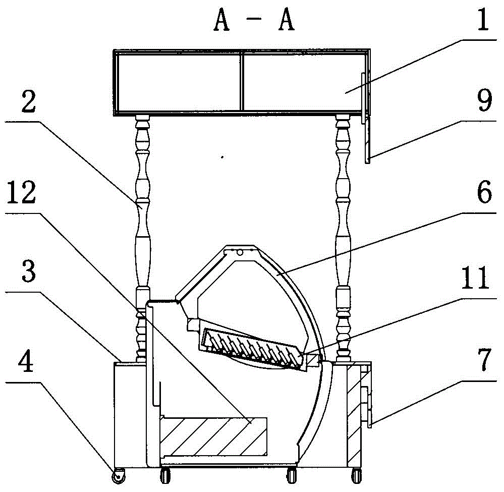 Movable drying loss prevention freezing display cabinet