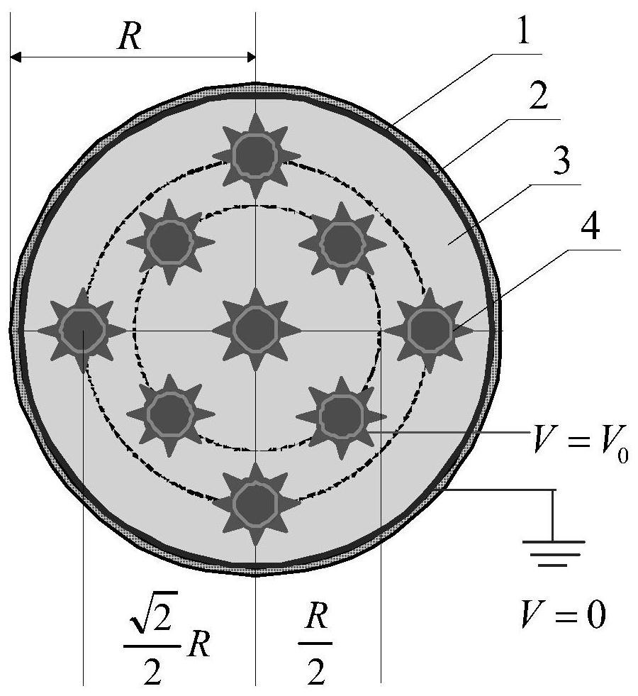 Shell-and-tube point discharge solid-liquid phase change enhanced heat transfer device based on electrofluid mechanics