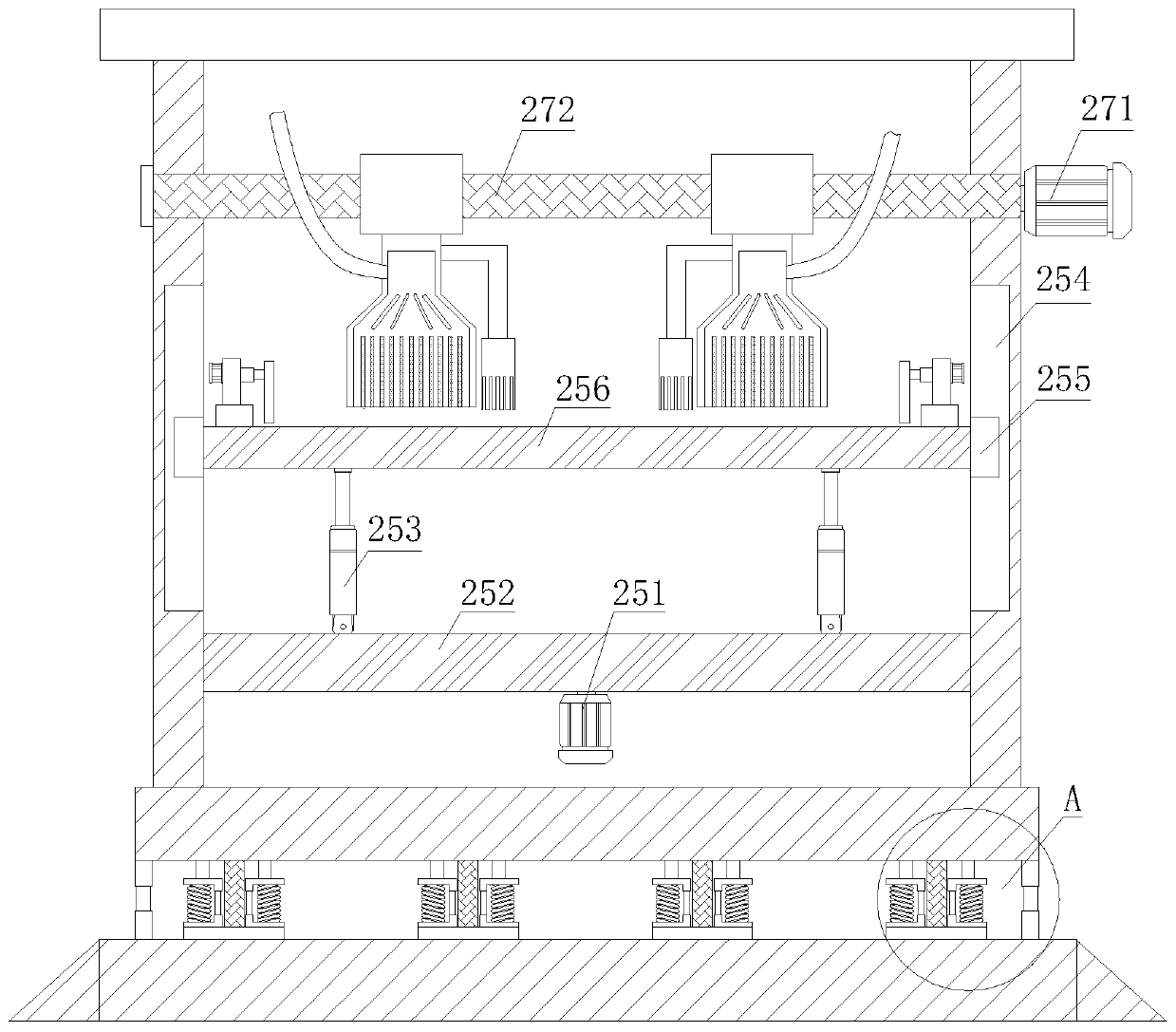 Gluing device for multi-layer solid wood composite floor machining