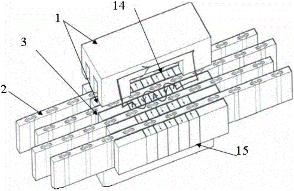 Three-dimensional flux permanent magnet linear motor with multi-air gap independent winding structure