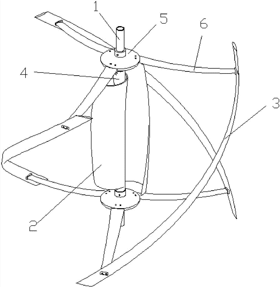 Lift-drag combined vertical axis wind turbine