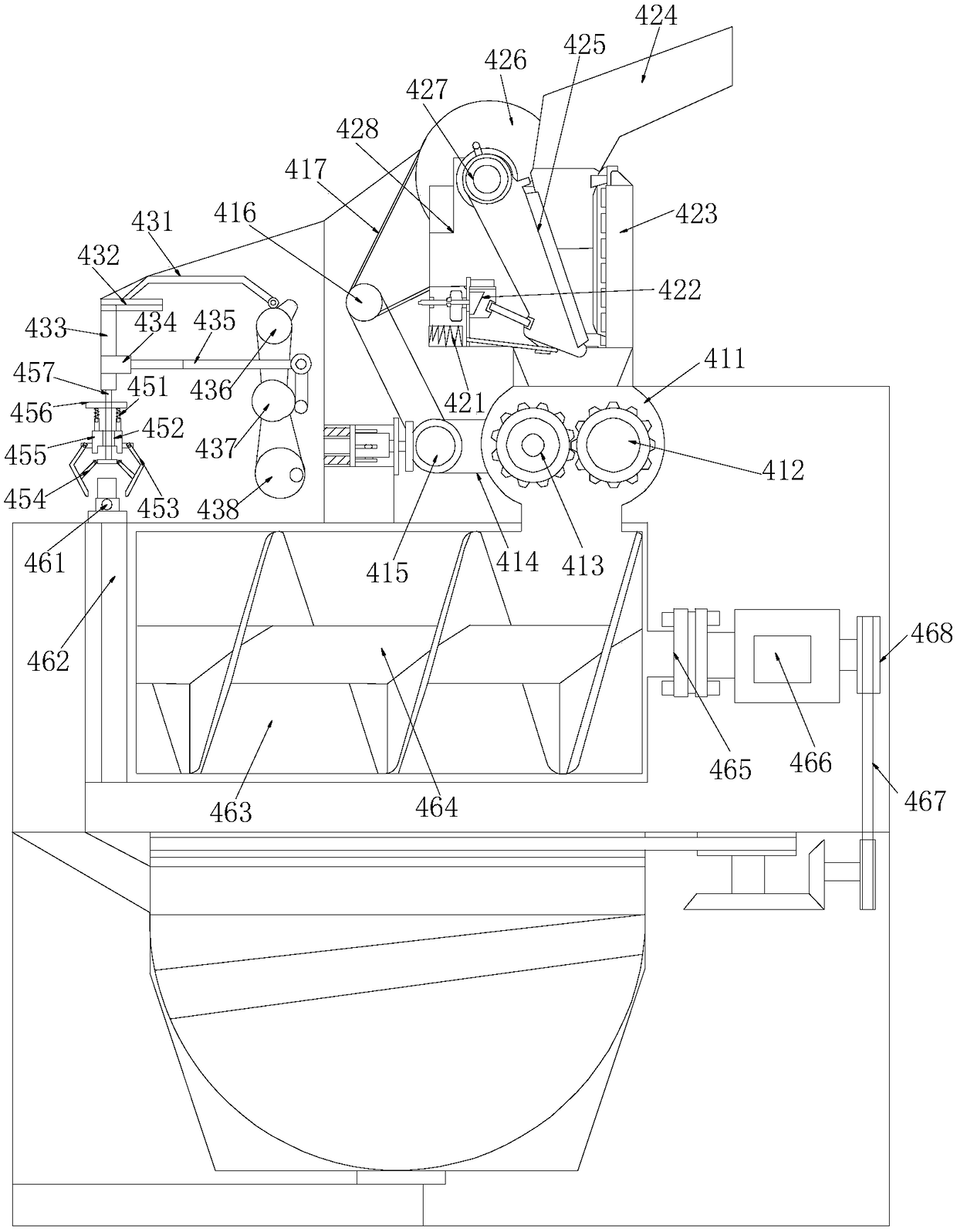 Extrusion and rounding integrated machine for pharmacy