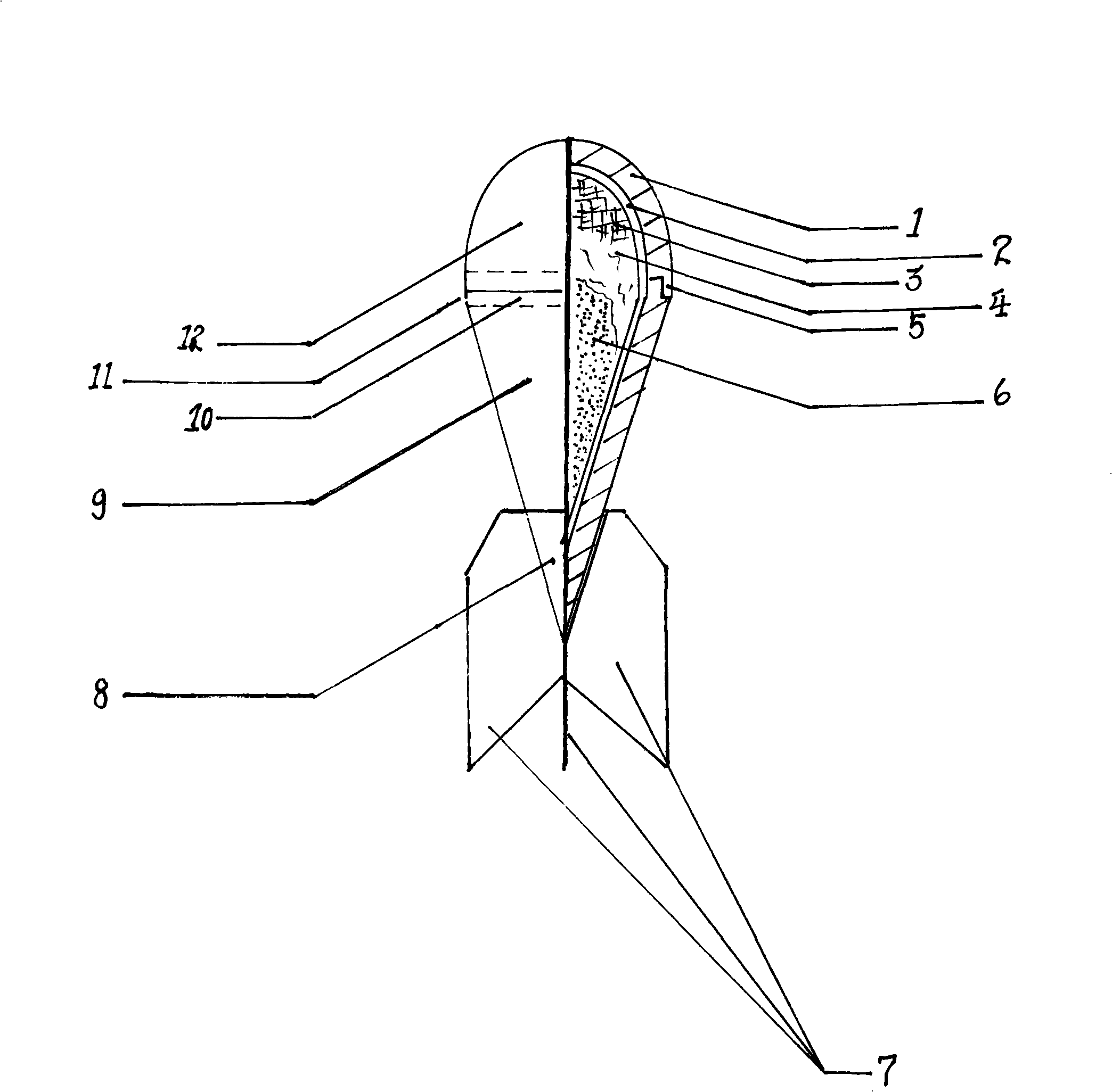 Military guard non-lethal fragmentation bomb-shell type small specific kinetic energy bomb