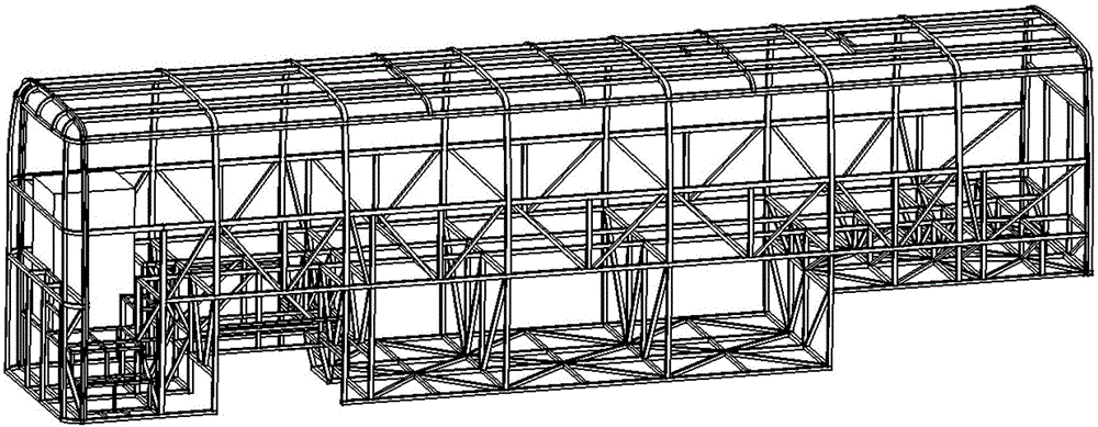 A semi-trailer full load road bus body structure