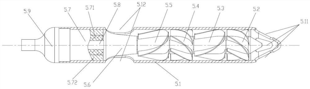 Large-flow two-stage catheter pump for left ventricle assistance and use method of large-flow two-stage catheter pump