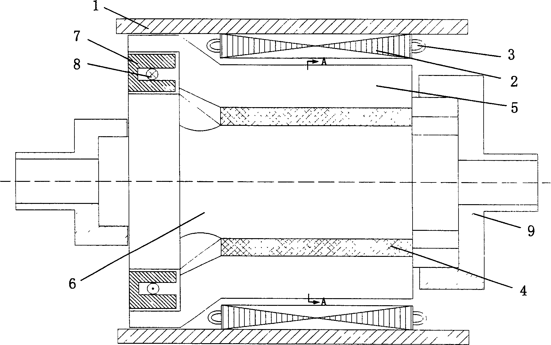 Synchro motor of mixed exitation of tangential magnet steel possessing divided magnetic circuit