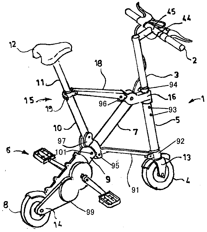 Portable telescopic folding bicycle