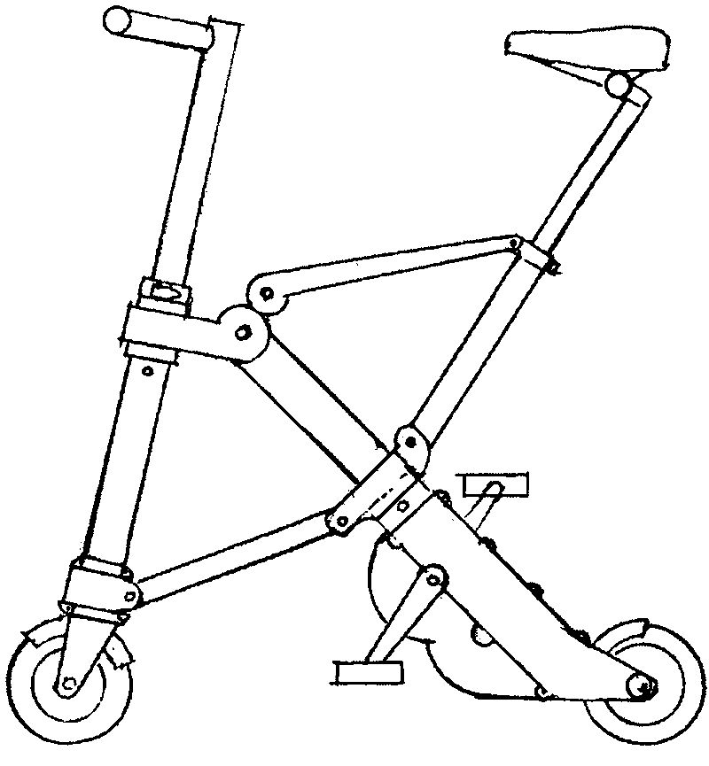 Portable telescopic folding bicycle