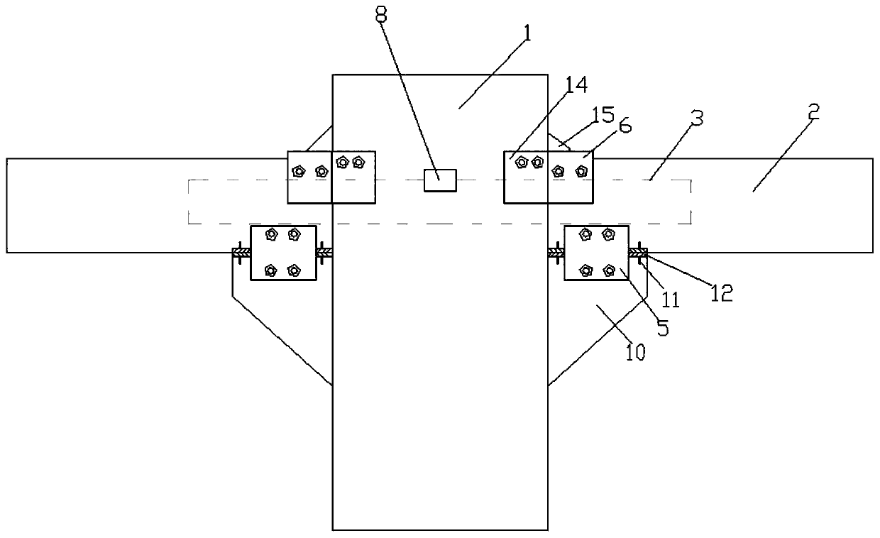 Beam-column connecting node assembled by adopting high-strength bolt