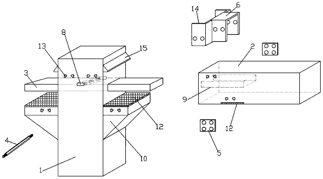 Beam-column connecting node assembled by adopting high-strength bolt